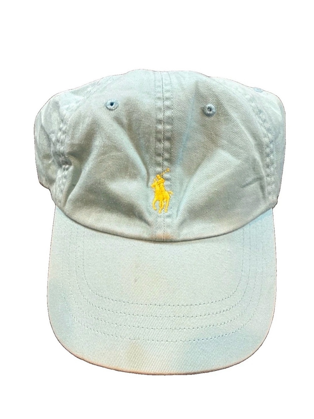 Polo Ralph Lauren Mint Blue Adjustable Baseball Cap Hat Yellow Pony Logo OSFA